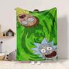 1 pezzo Coperta Rick and Morty Leggera in Flanella Plaid per Divano, Letto, Viaggio, Campeggio, Soggiorno, Ufficio, Divano, Sedia e Letto