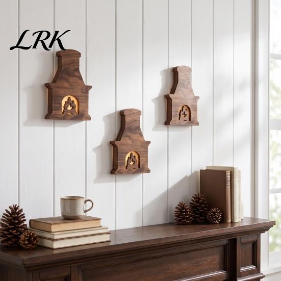 Holiday Wall Hanging Signs 7Pcs 3D Light-Up Wooden Reindeer Christmas Decor with Warm LED Backlight, Peel And Magical Atmosphere Stick Rustic Art for