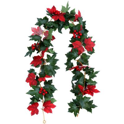 1Pcs Artificial Leaves Fall Leaf Garland Hanging Vines Christmas Decorations For Home Fireplace Party For Outdoor Navidad Decor