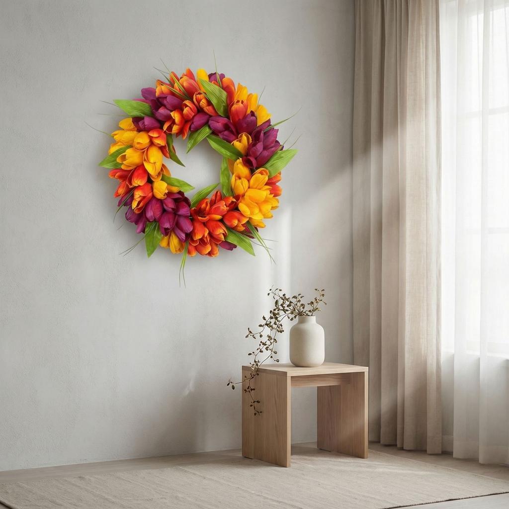 Simulerad rottingkorg Dörrdekoration, Korgdörr Hängande Dekorativ Krans