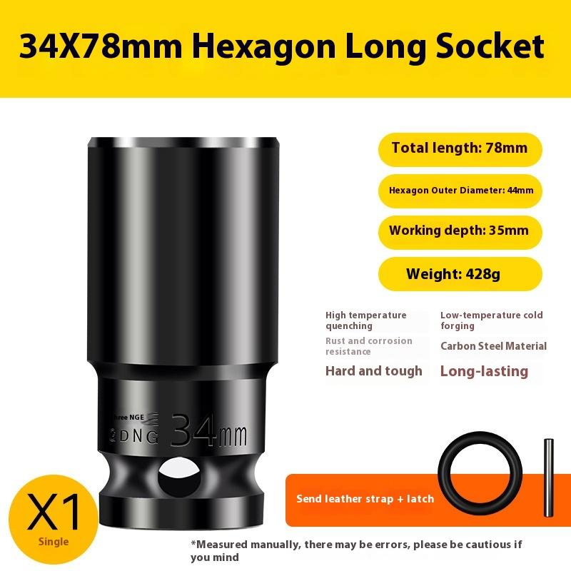 Elektrischer Schraubenschlüssel Verlängerte Sechskantnuss Pneumatische Luftpistole Vertiefte Stecknuss Luftschrauber Autoreparaturwerkzeug