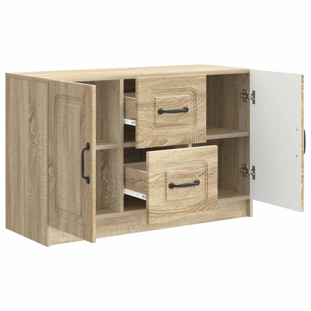 Sideboard in Sonoma Oak Finish 89 x 34.5 x 57 cm Particleboard