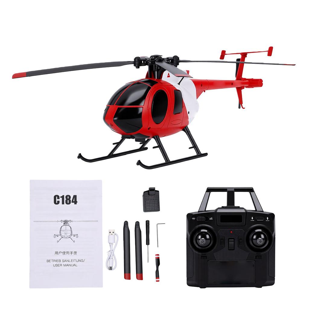 4CH RC Helicopter, 1 48 Scale 2.4G Flybarless Remote Control Helicopter with 6 Axis Gyro, Optical Flow Positioning,