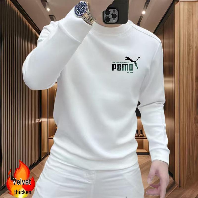 Men's European Light Luxury Printed Hoodie: Autumn/Winter Slim Fit Plus Velvet Top