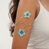 Blommigt Blomarmband Emaljglasyr Armband Vintage Öppet Armbandsband Gåva