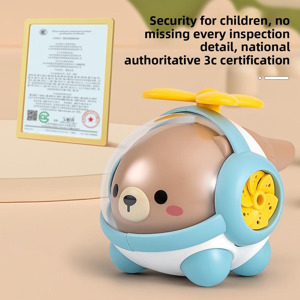 Childrens Plastic Panda Bear Airplane Toy With Horn Sound For Lung Exercise And Development