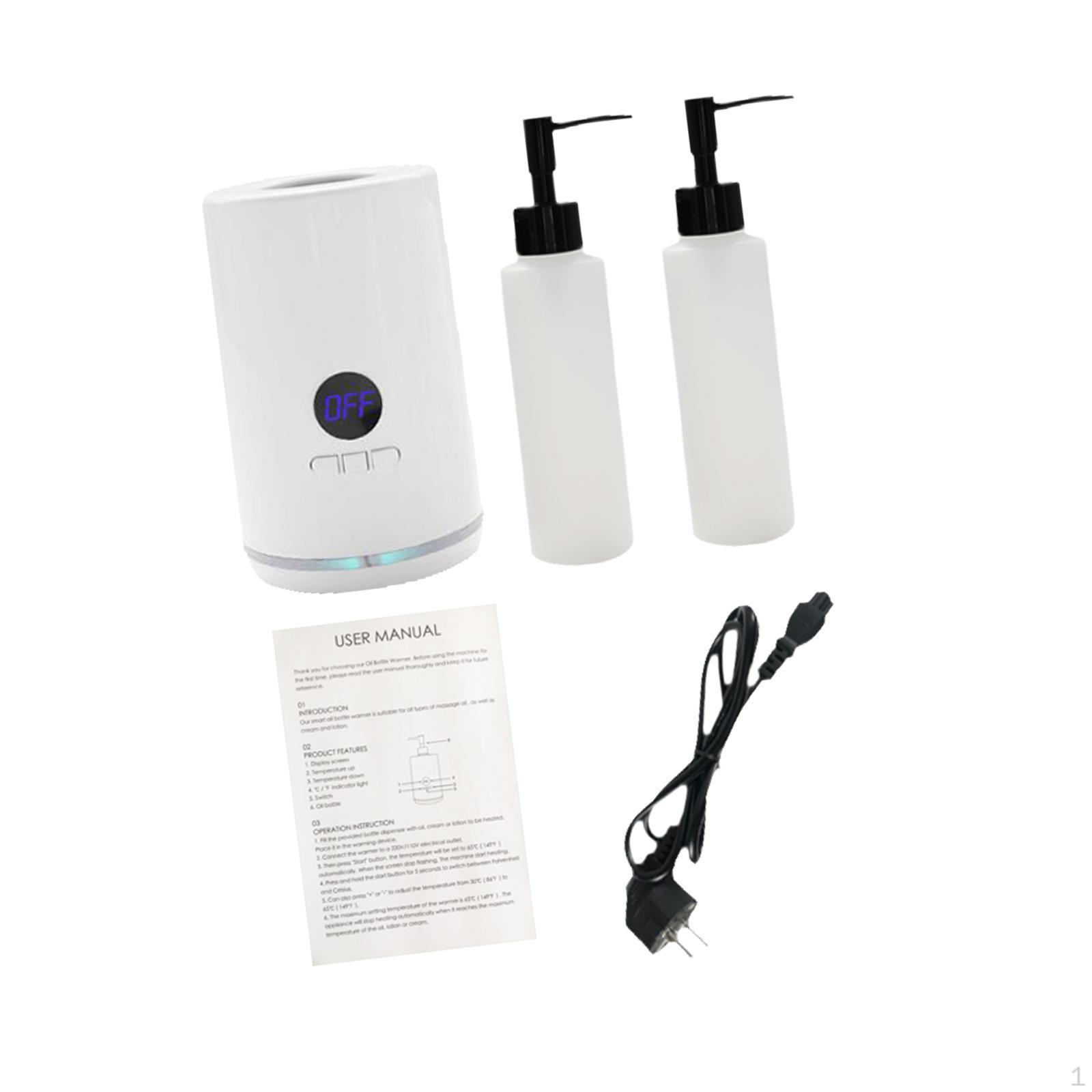 Нагреватель массажного масла на одну бутылку с аксессуарами для бутылок, теплый белый цвет белый