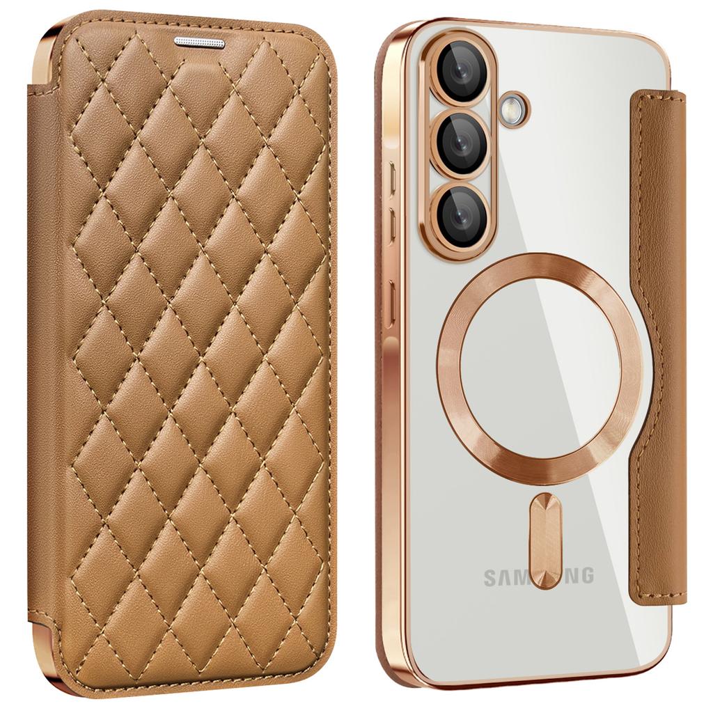 Dla Samsung Galaxy A56 5G Magnetyczne Etui Romb PU Skóra Pokrowiec na Telefon