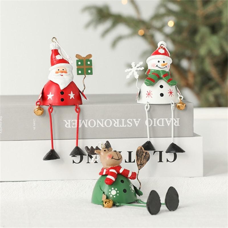 Metal Ornaments Christmas Pendant Santa Snowman Elk Elegant Red White Green Christmas Tree Decorations