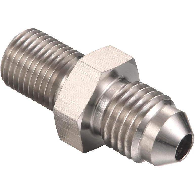 3AN Male to M10x1.0 Male Stainless Steel Brake Fitting Adapter Connector