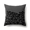 Polyester Pillowcase Black and White Printed Pillowcase Waist Cushion Cover Geometric Cushion Head Cushion Cover