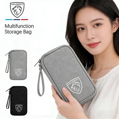 Badge Storage Bag Portable Handbag Car Styling Accessories For Peugeot 107 508 607 106 406 407 307 206 301 408 5008 4008