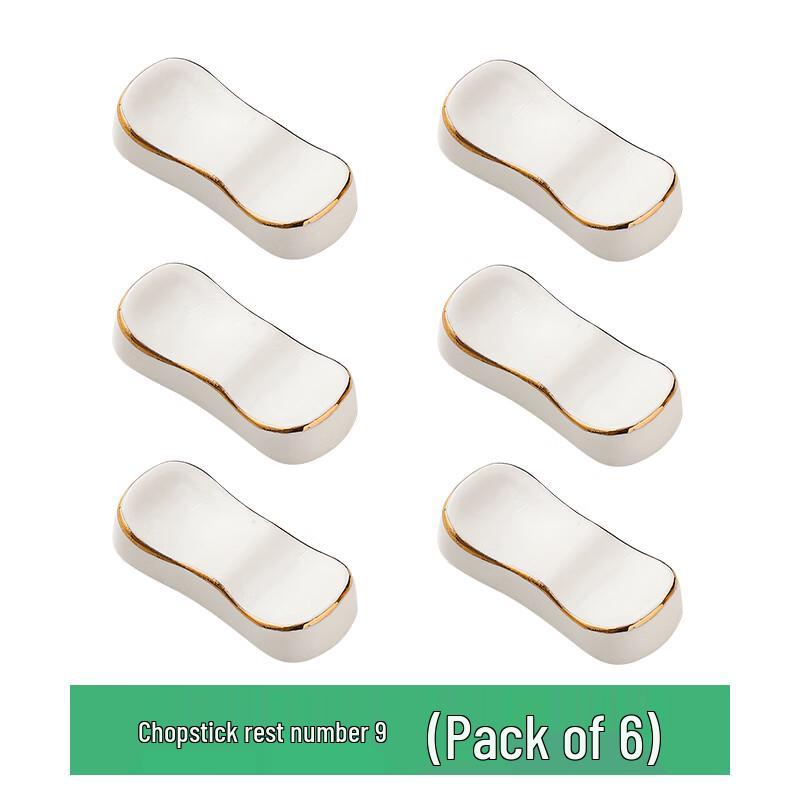 Ru Han Light Luxury Gold Rim Ceramic Chopstick Rest