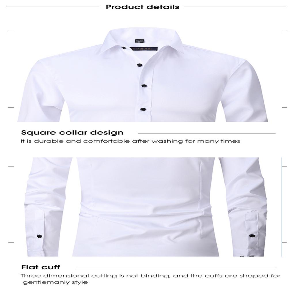 Men's Slim Fit Elastic Shirt, Business Thin Shirt