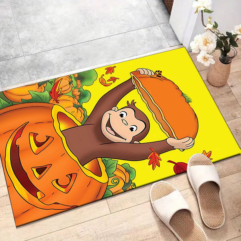 1pc Curious George (2) Design Printed Area Rug Carpet for Bedroom Living Room Home Decor Rugs Mat Non Slip Mat Rug for Bedside