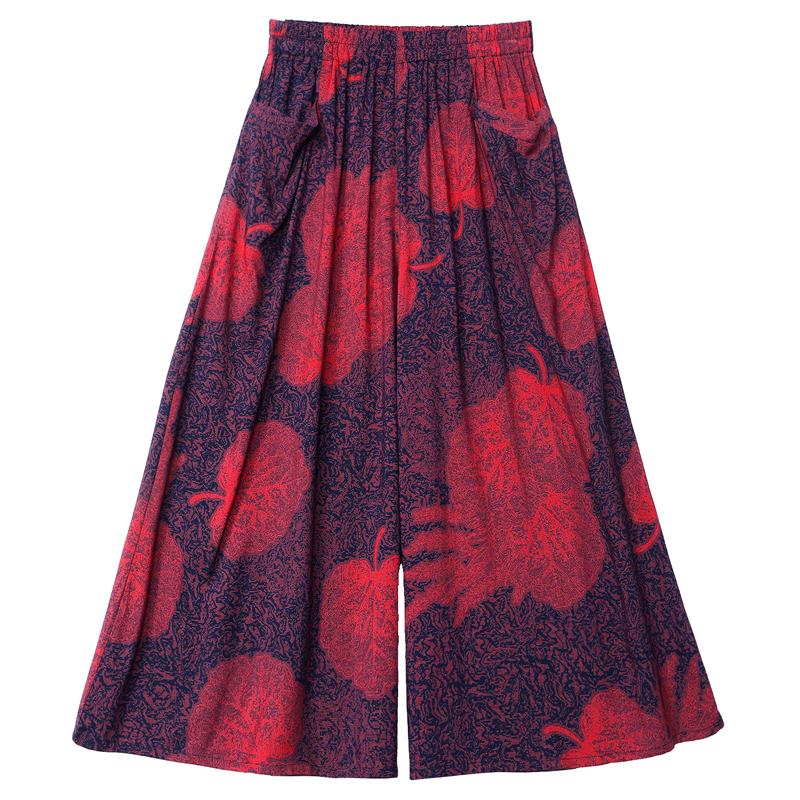 Hohe Taille Breite Bein Hosen Frauen Sommer Plus Größe Casual Lose Vintage Elastische Taille Oversize Hosen