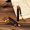 Ebony Sandalwood Incense Holder: Solid Wood Tube with Screw Cap for Incense Storage