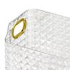 Small Organizer Bin Cabinet Storage Bin Pattern Texture Clear PET Comfortable Handles Versatile Basket for Bathroom