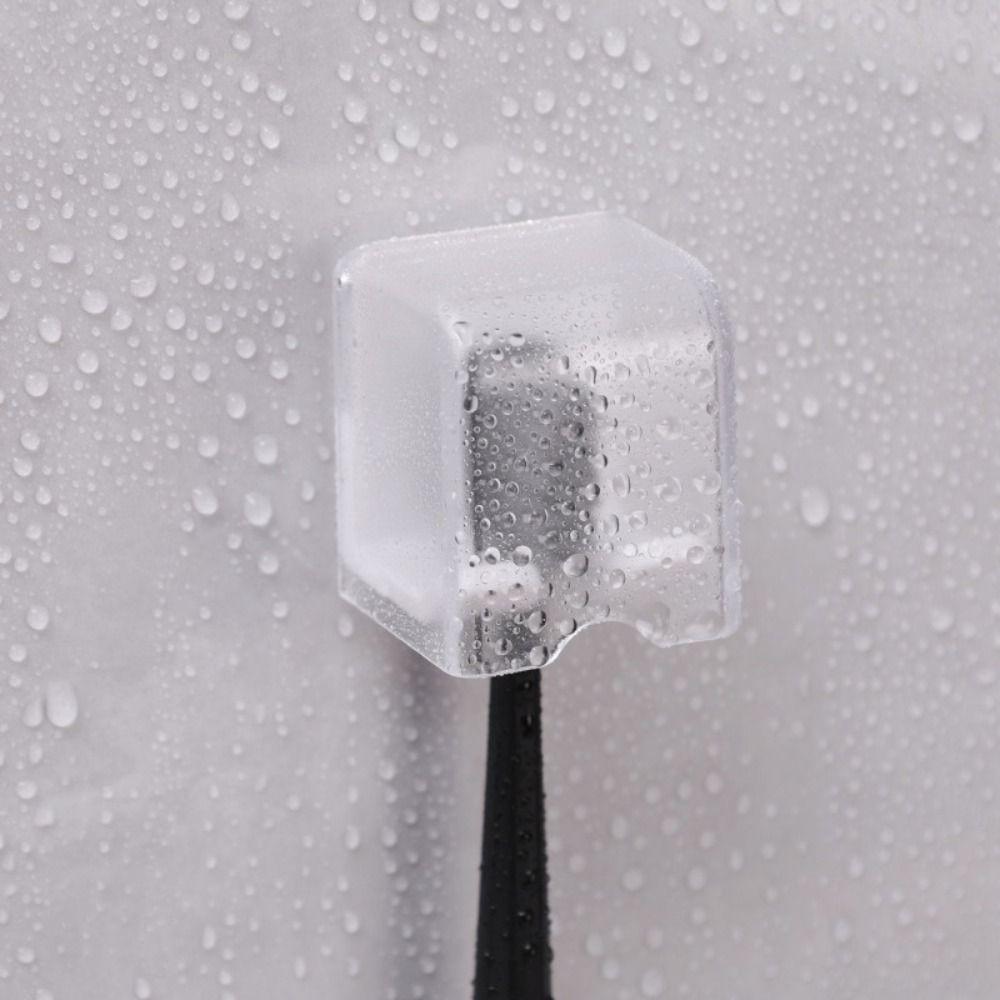 with Cover Toothbrush Holder Wall Mounted Dustproof Electric Toothbrush Storage Rack Quick Draining Space Saving