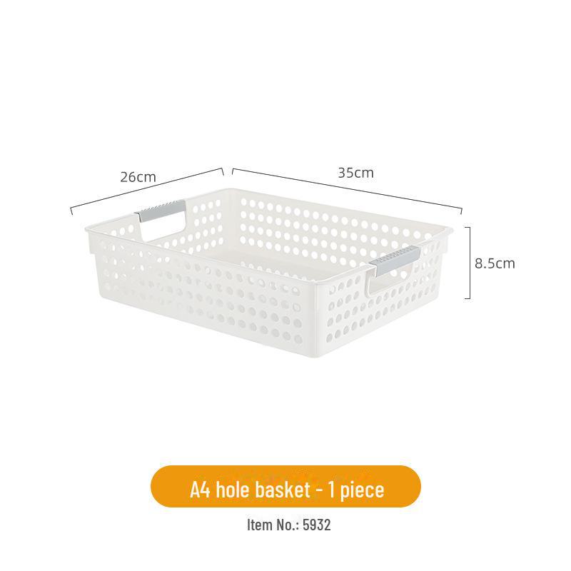 Coș clasic 5940 Hole: Coș mare de depozitare din plastic cu mâner pentru articole diverse