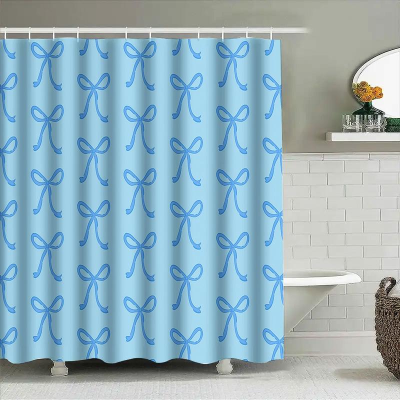 Elegant Blue Floral Shower Curtain Waterproof Vintage Botanical Bathroom Decor Set With Hooks Farmhouse Style