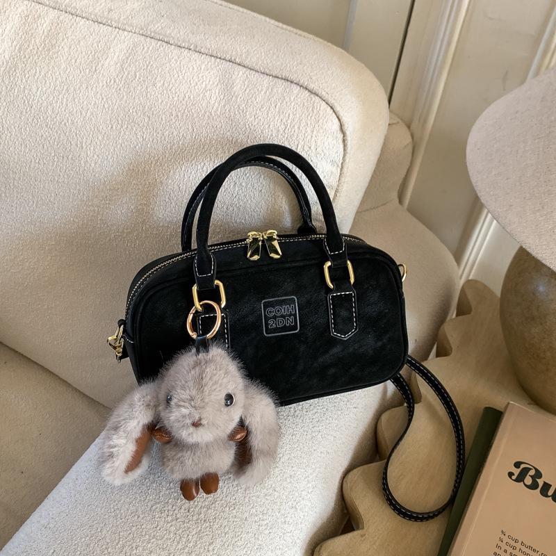 Bag Women's Handheld Winter New Simple Small Square Bag Bowling One Shoulder Retro Fashion Messenger Bag