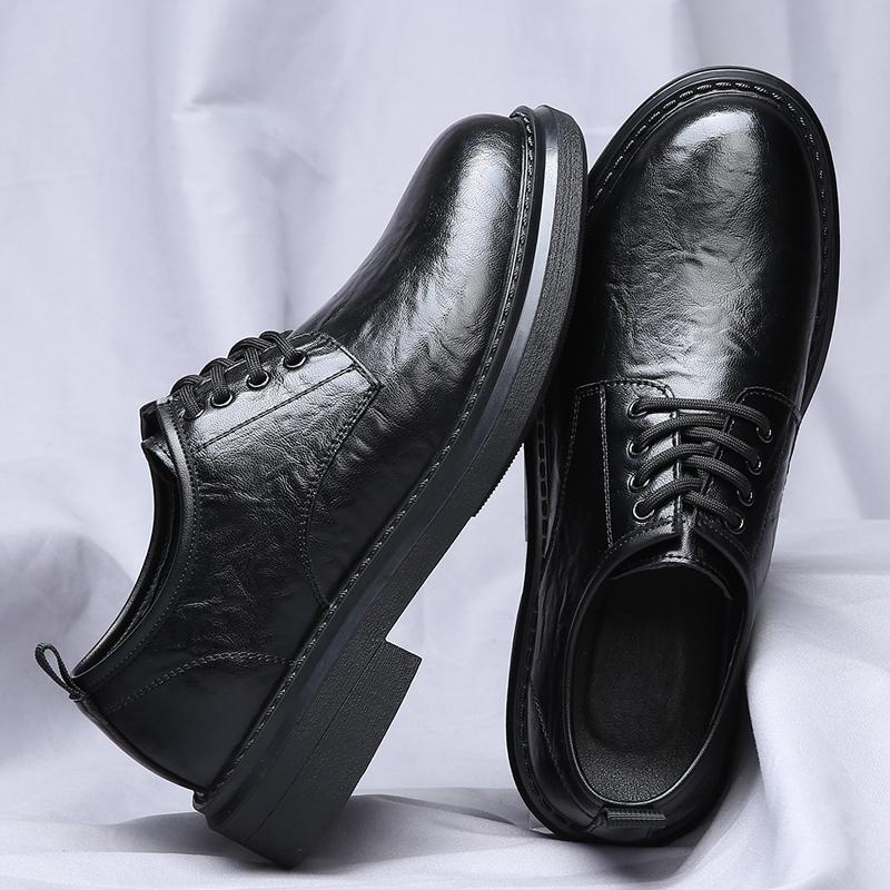 Lace Up Oxfords Men's Leather Shoes Fashion Comfortable Office Men's Block Formal Shoes Wedding Party Shoes Men