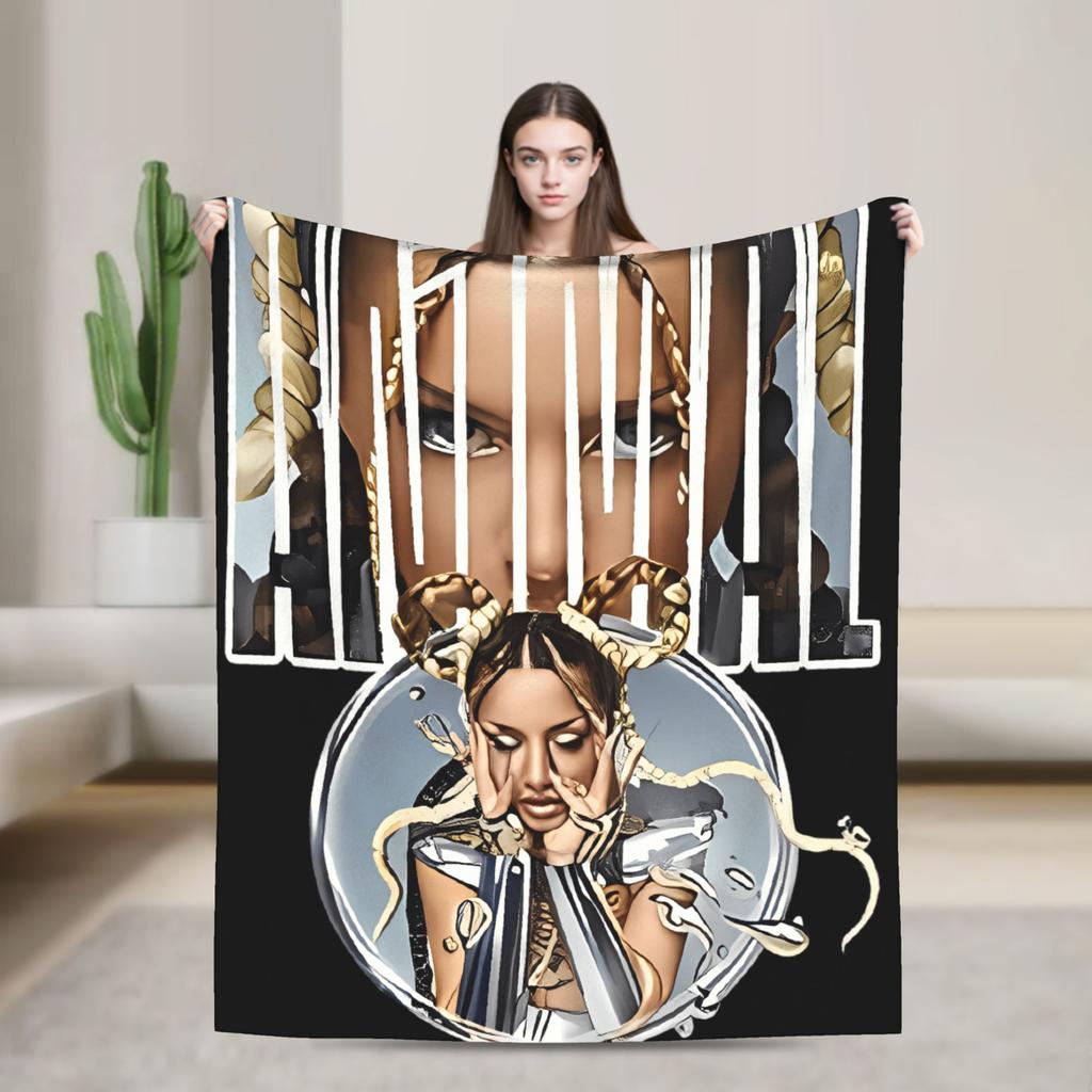 L-Lolas I-Indigos Spanish Singer  Blanket Quality Super Warm  Throw Blanket Winter Airplane Travel Living Room Fashion Bedspread