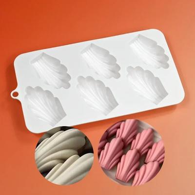 DIY 1 יחידה סיליקון 6 חורים עיצוב מדלן תבנית מוס שוקולד צדפה פרח עוגה תבנית קינוח צרפתי קישוט עוגה כלי אפייה