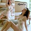 Sexy Lingerie Inner Underwear Nightwear One Piece Setup X053 [Agnel x] See-Through Women's (Free, White)