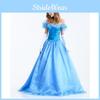 Elegantes blaues Aschenputtel Schneewittchen Belle Erwachsenenkostümkleid für Bühnenauftritt