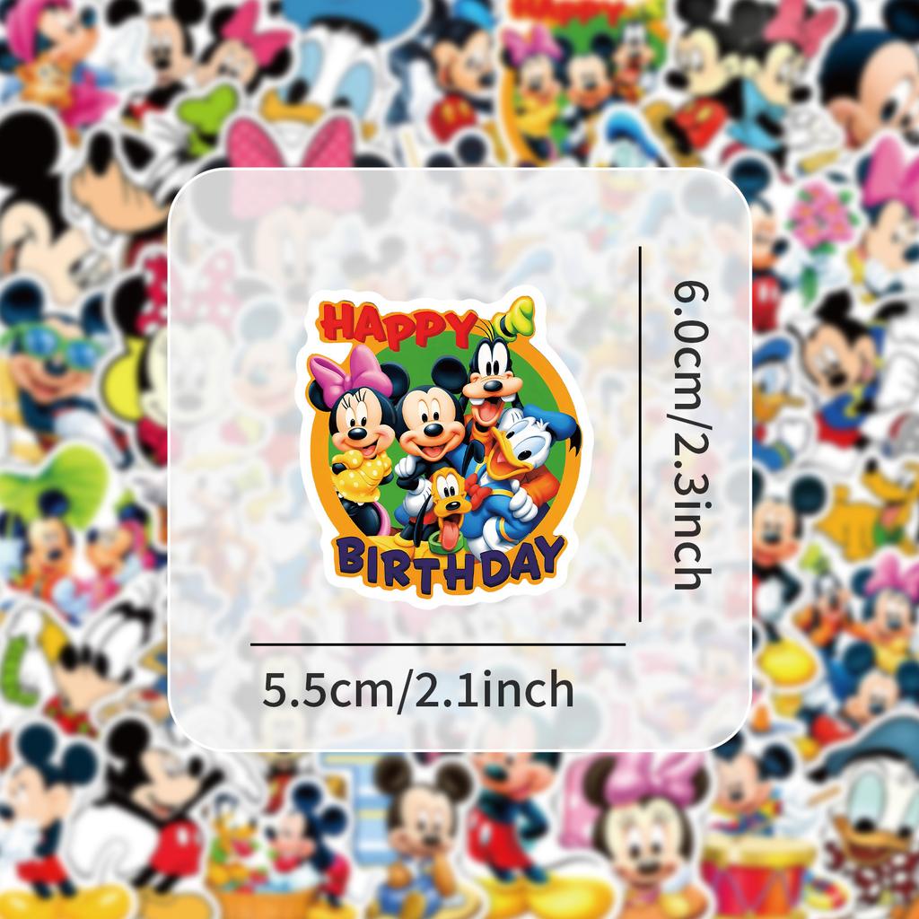 52pcs Cartoon Cute Kawaii Mickey Mouse Graffiti Stickers Waterproof Decals Stickers For Laptop Phone Thermos Stickers Kids Gift