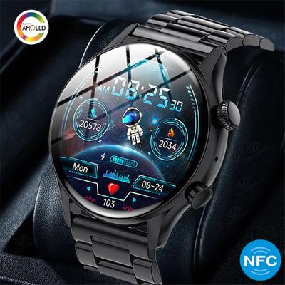 Nfc Smartwatch Men Amoled 390*390 Hd Screen Always Display The Time Bluetooth Call Ip68 Waterproof Smart Watch For Huawei