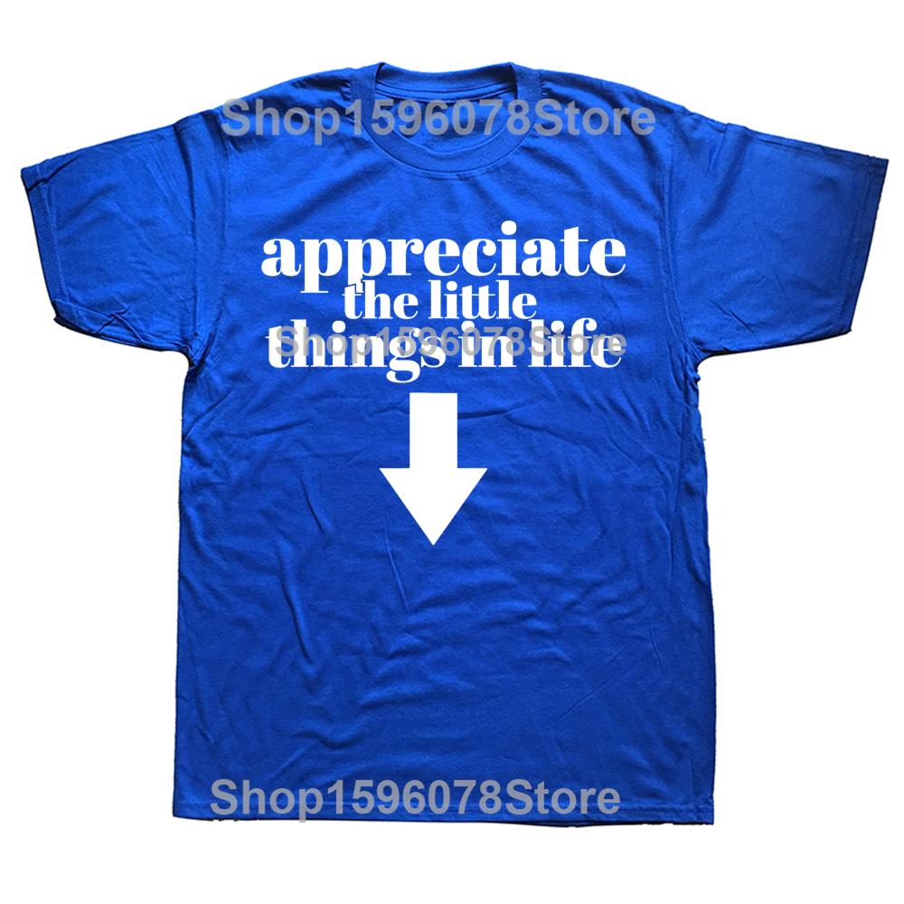 Appreciate The Little Things In Life Arrow Funny Adult Joke Graphic T-shirts Men Tshirt 100% Cotton Loose Oversized T Shirt
