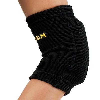 D&M Elbow Support for Volleyball, 13mm Thick, Thin Pad, Short Type, Made In Japan, Ambidextrous, Black, One Size Fits All, 777, Fixed Elbow Pad,