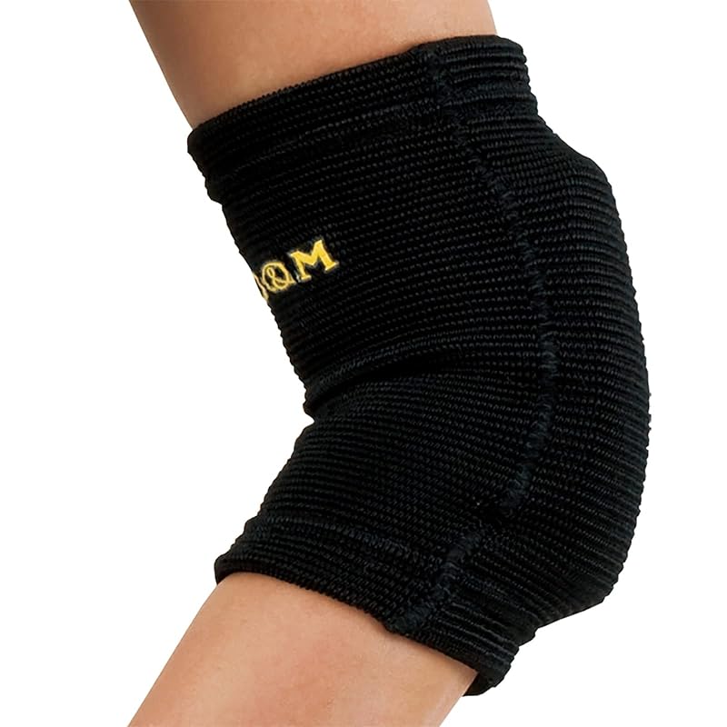 D&M Elbow Support for Volleyball, 13mm Thick, Thin Pad, Short Type, Made in Japan, Ambidextrous, Black, One Size Fits All, 777, Fixed Elbow Pad,