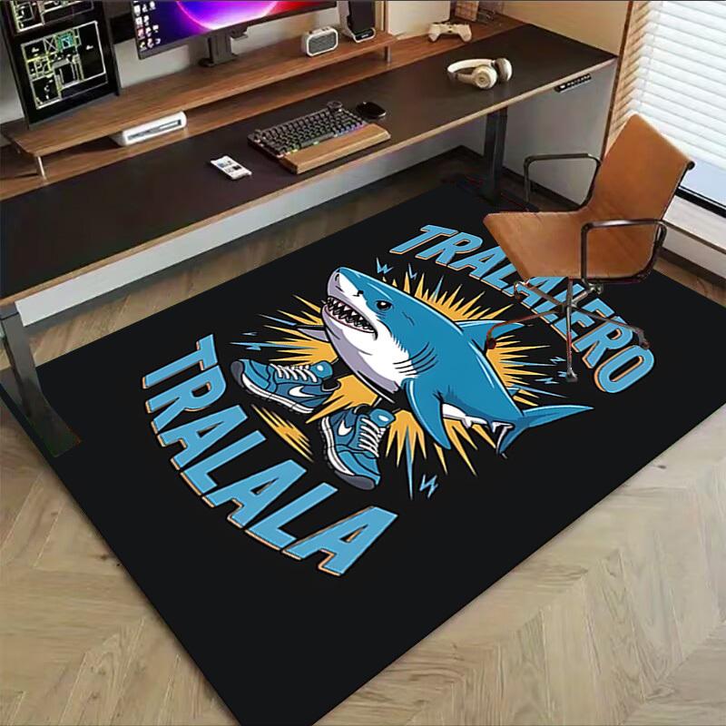 1pc shark tralalero Carpet, Office Rug Outdoor Mat Home Decor Area Carpet Festival