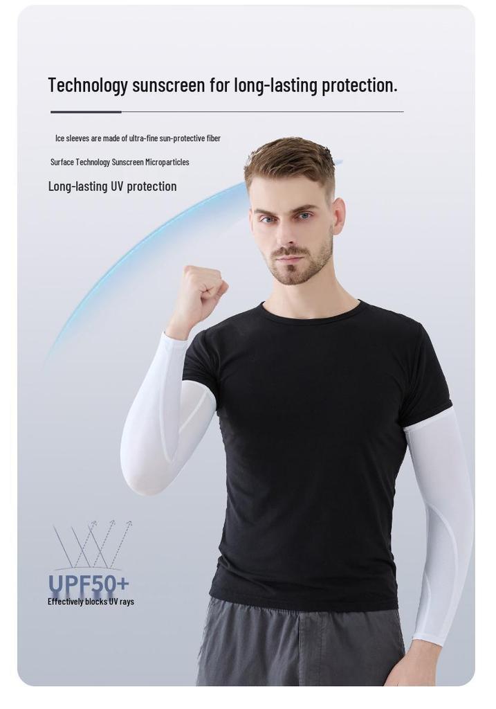 Unisex Ice Silk Sun Protection Cooling Sleeves for Outdoor Driving & Cycling