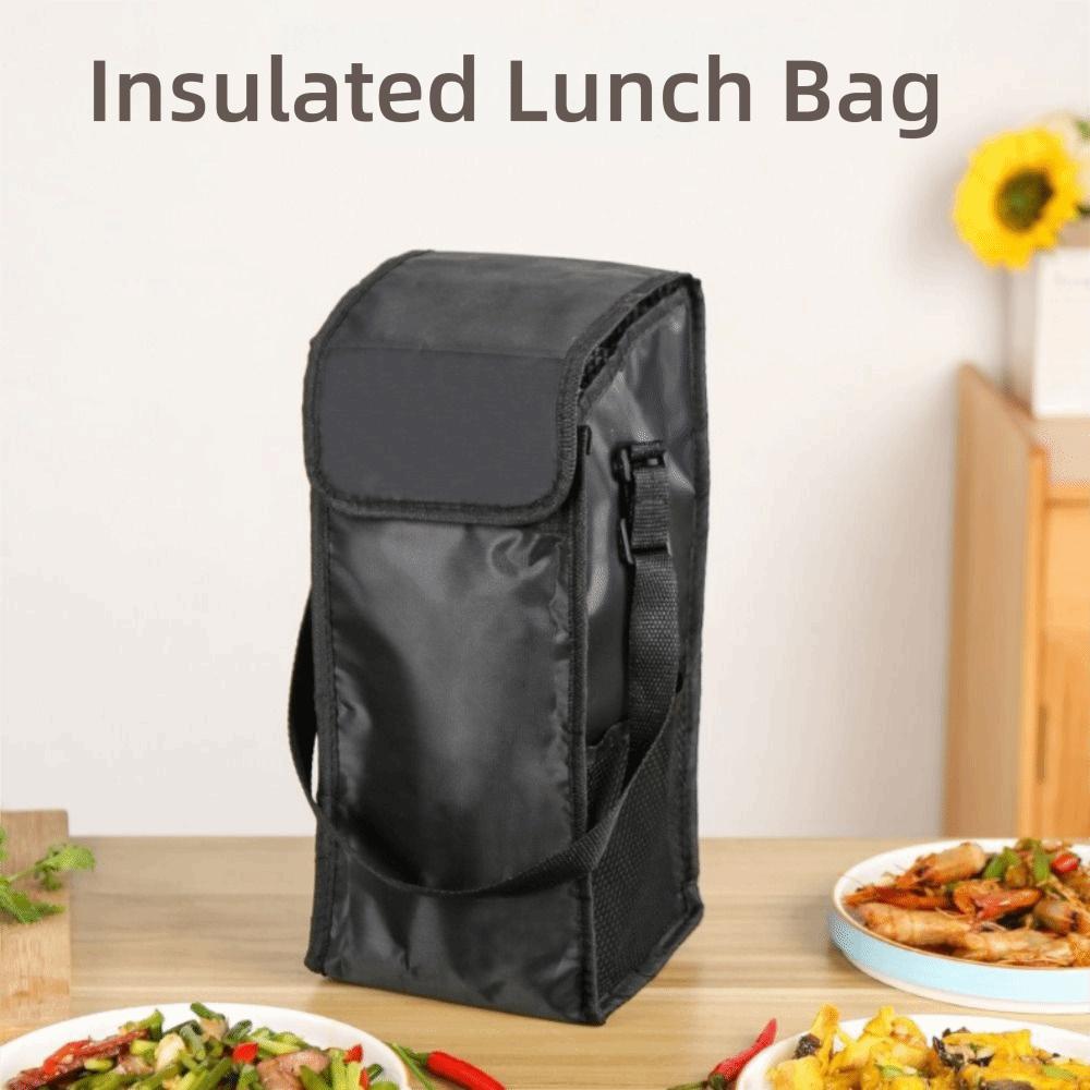 New Large Capacity Vacuum Thermal Bag Black Aluminum Film Insulated Lunch Bag Thickened Insulated Bag