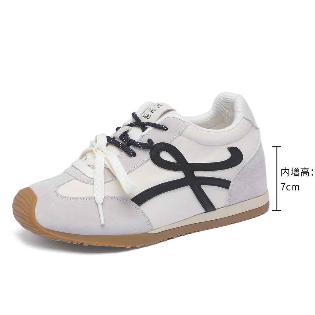 Platform Casual Shoes Inner Height Increase 6cm Niche Design Women's Shoes 2025 New Versatile Sports Shoes Retro Dexun Shoes