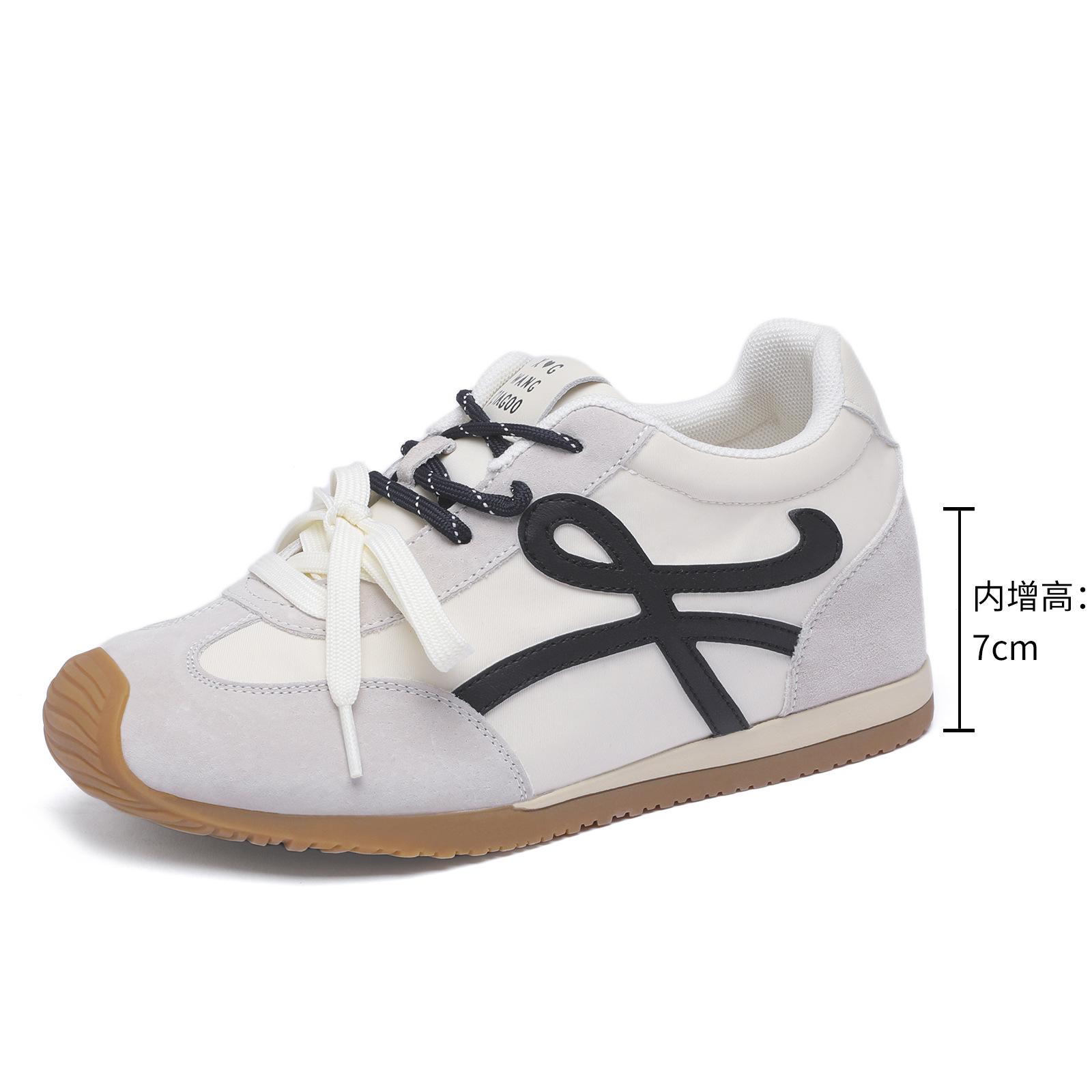 

Strictly selected inner height increase 6cm niche design women s shoes 2025 new versatile sports shoes retro platform German training shoes 40 бежевый