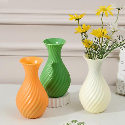Imitation Ceramics Vase Green Plants Dried Flower Display Vase Living