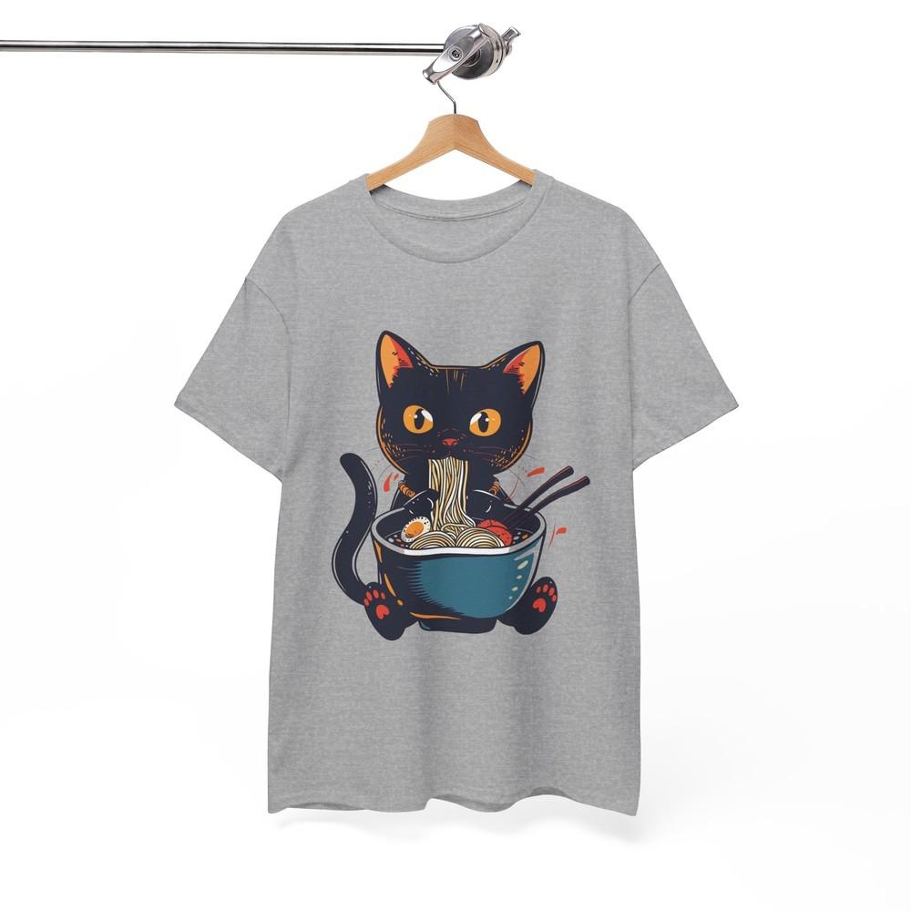 

Футболка «Черный кот ест рамен» | Эстетичная футболка в японском стиле | Футболка для любителя природы 4XL