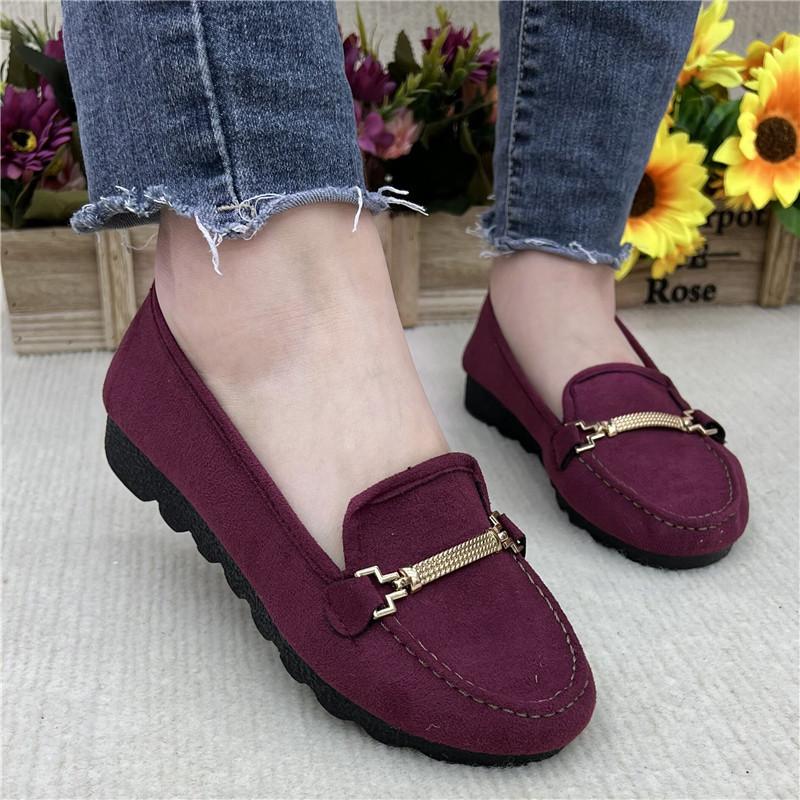 New Spring and Autumn Doudou Shoes Old Beijing Cloth Shoes Flat Shoes Versatile Lazy Shoes One Pedal Single Shoes Work Shoes