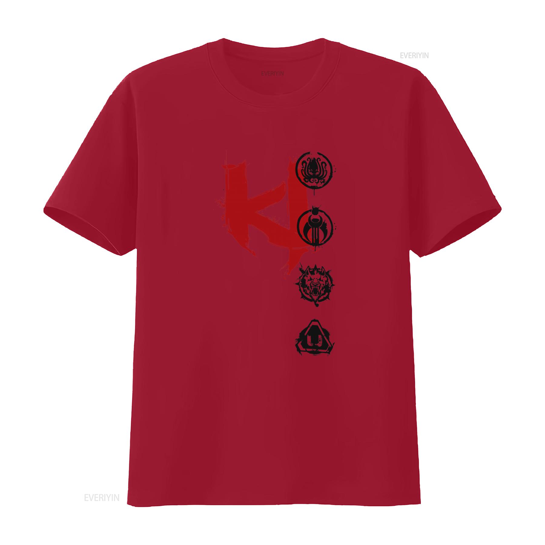 Killer Instinct Mens T Shirt Stylish Initials Logo with Four Emblems Print vintage Washed designer clothes Soft graphic S