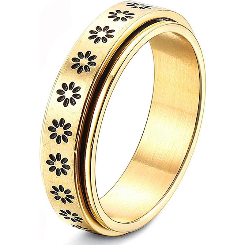 European and American Men's Titanium Steel Ring Totem Wide Ring Retro Carved Hand Jewelry
