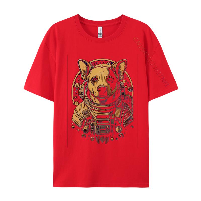 Lancashire Heeler Dog Astronaut Tshirt NEW YEAR DAY Cotton T Shirt Printed Large Size T Shirt Harajuku