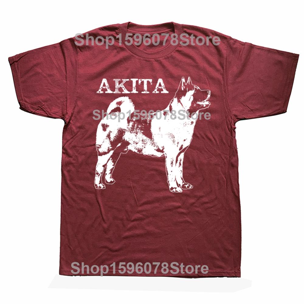 Funny American Akita Dog Graphic T Shirts Men Women Pure Cotton Humor Streetwear Tee Shirt Short Sleeve Unisex Loose Clothing