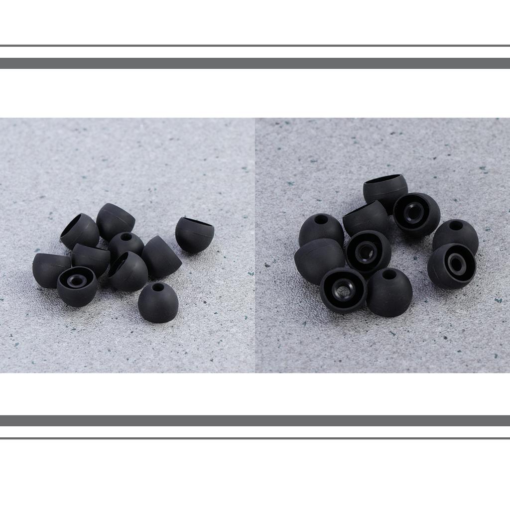 10pcs 13MM Replacement Earbuds Silicone Earphone Tips Noise Cancelling Earbud Caps (Black)