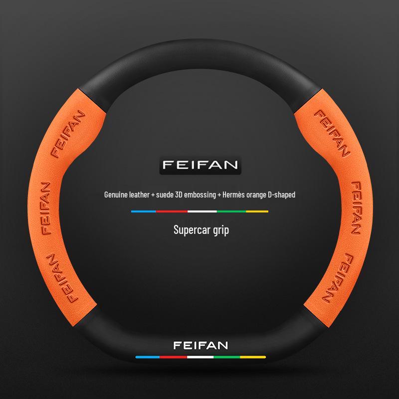 Suede Leather Steering Wheel Cover for Rising Auto F7, ER6, MARVEL R, R7